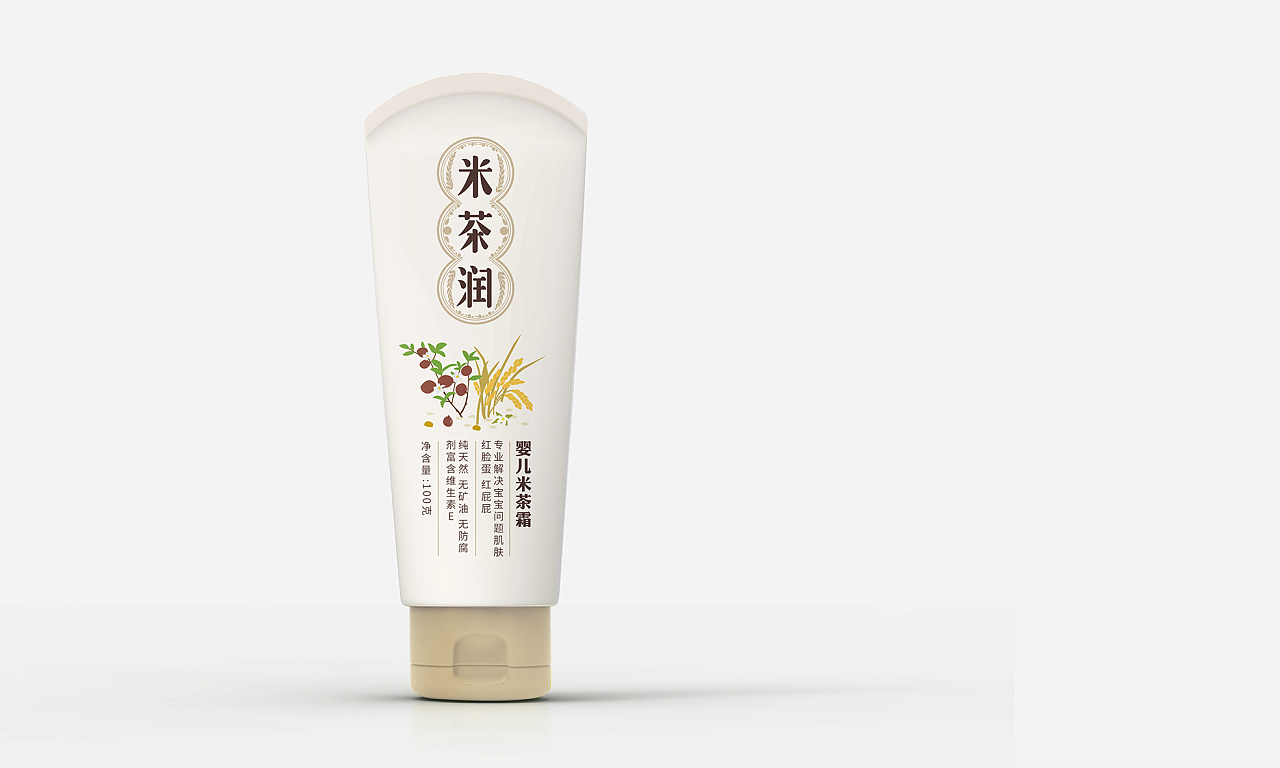 8P Outer package design of baby skin cream