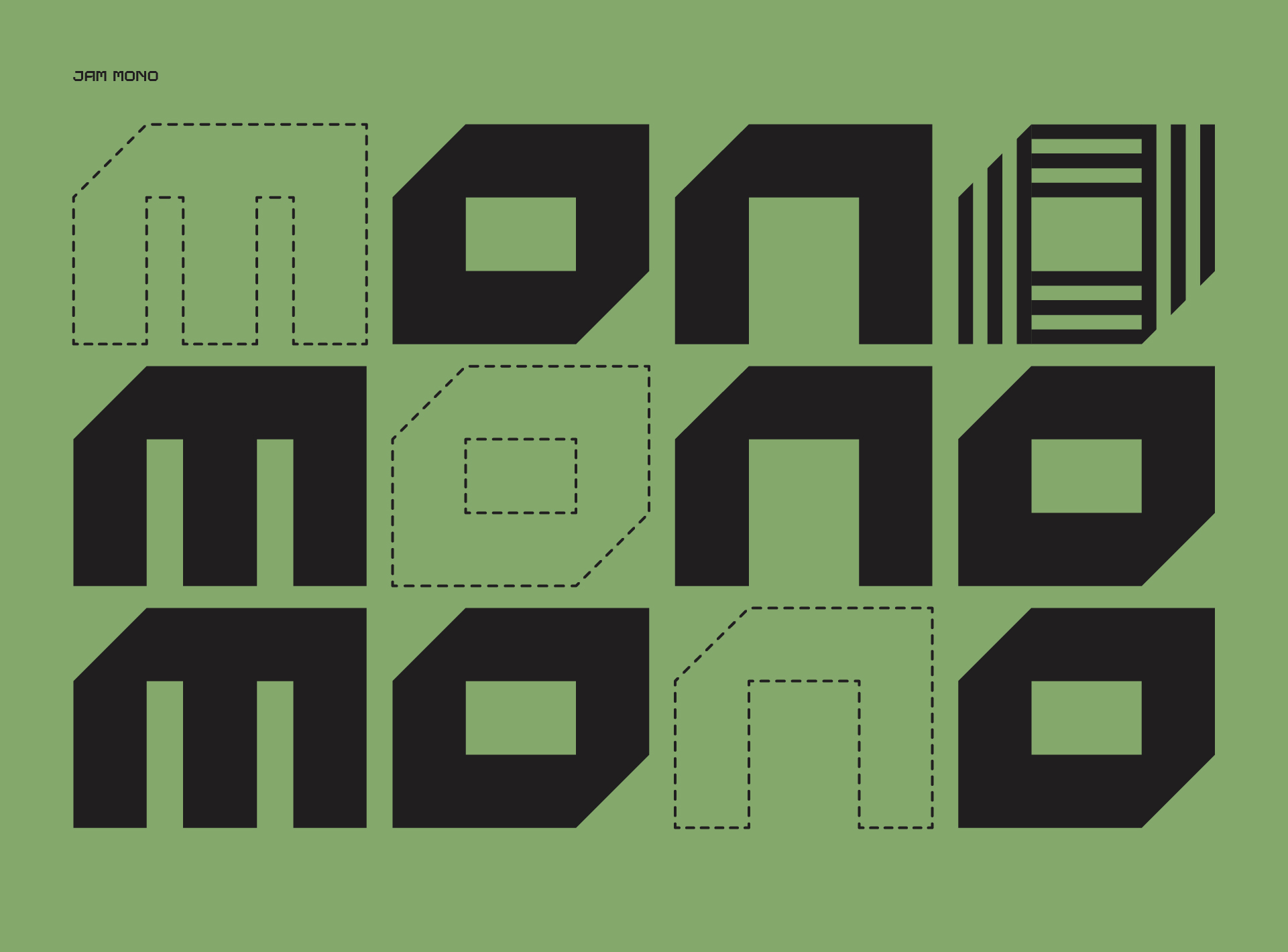 Jam Mono Regular, a simple English font