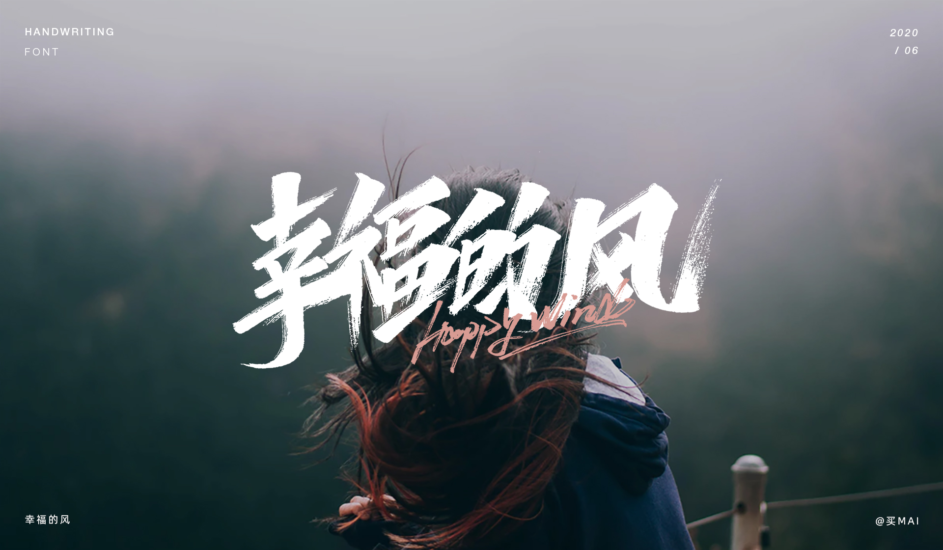 Writing brush font design combining calligraphy and painting.