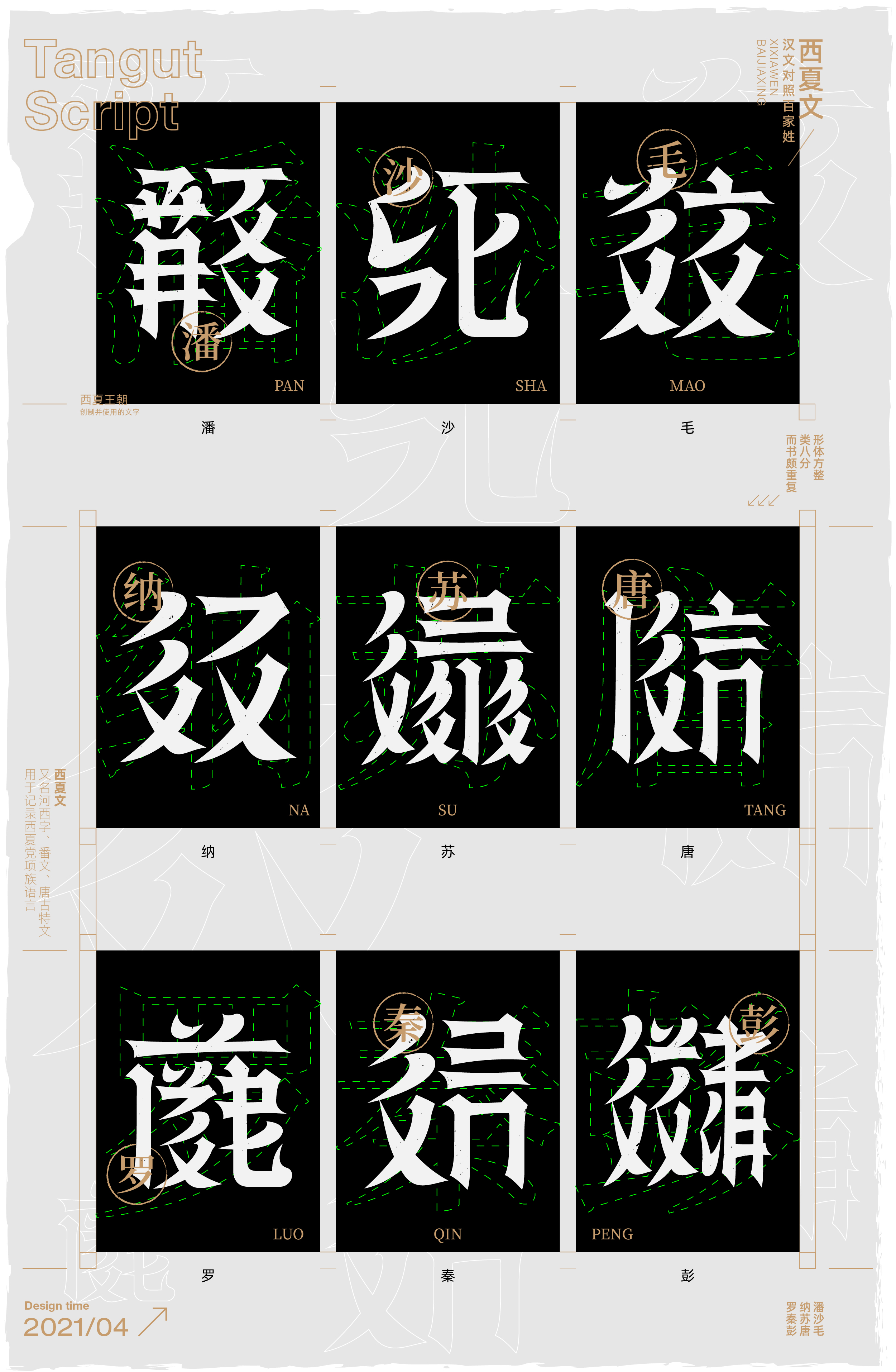Font design of Xixia/Baijia surname